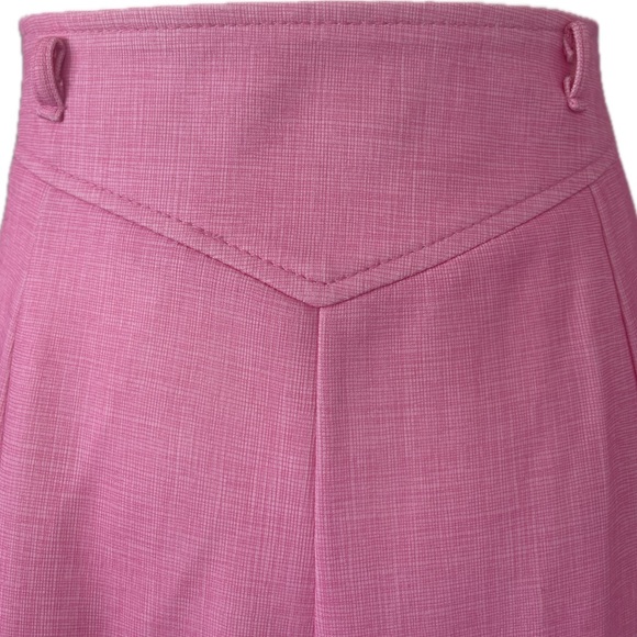 Vintage 70s 80s TanJay Pink Mid-length Above Knee A-line Skirt XS - Picture 4 of 11